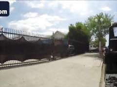 Lovely teen gets roughly pounded in tow truck